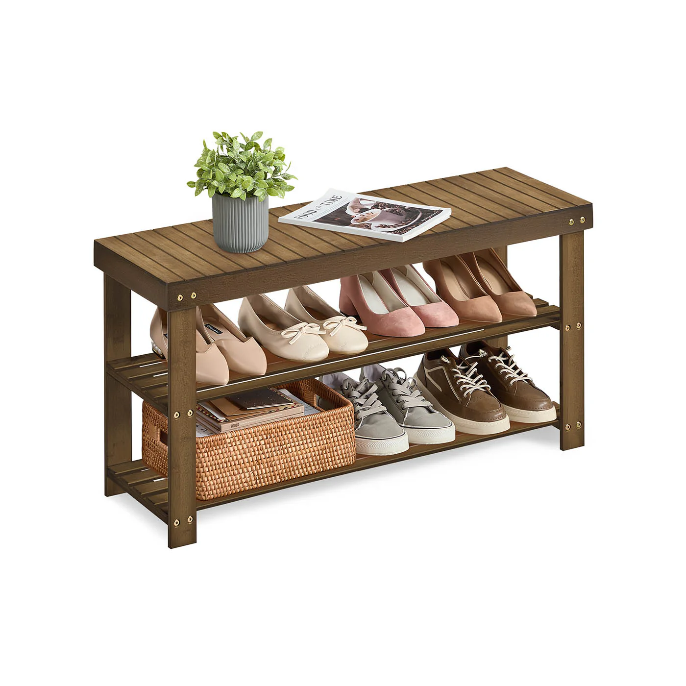 Bamboo Shoe Rack Bench - Image 8