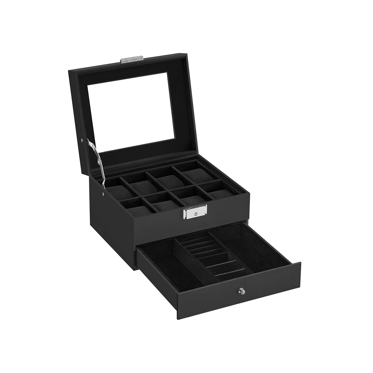 Lockable Watch Box With Glass Lid - Image 3
