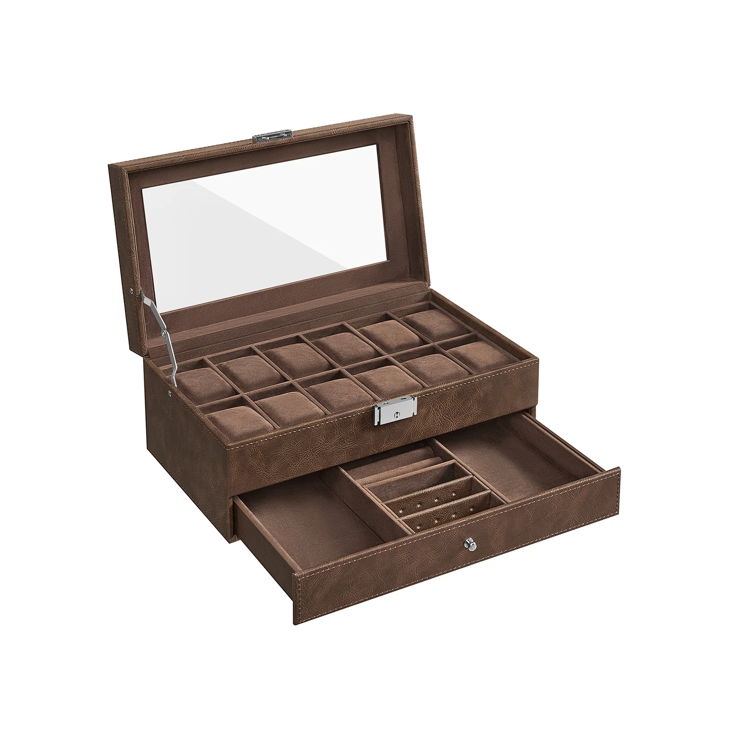 Lockable Watch Box With Glass Lid - Image 6