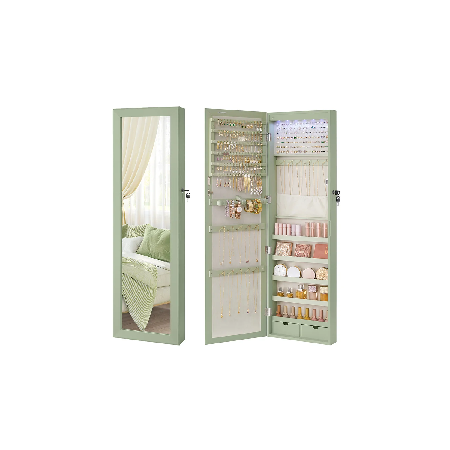 47.2"H White Hanging Jewelry Armoire - Image 9