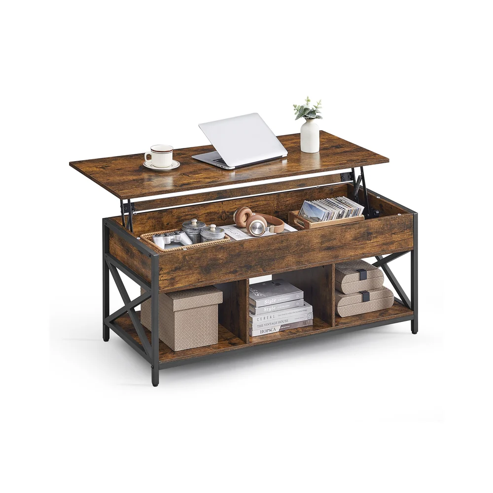 Daxton Collection - Industrial Brown Lift Top Coffee Table - Image 4