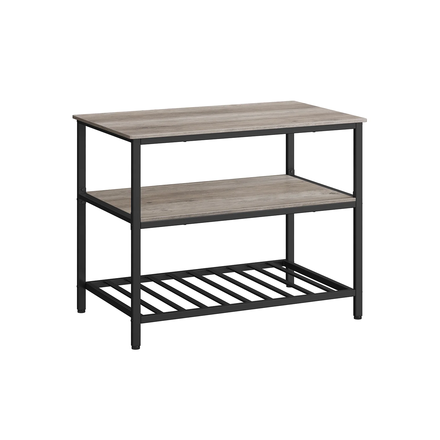 Industrial Kitchen Island with 3 Shelves - Image 3