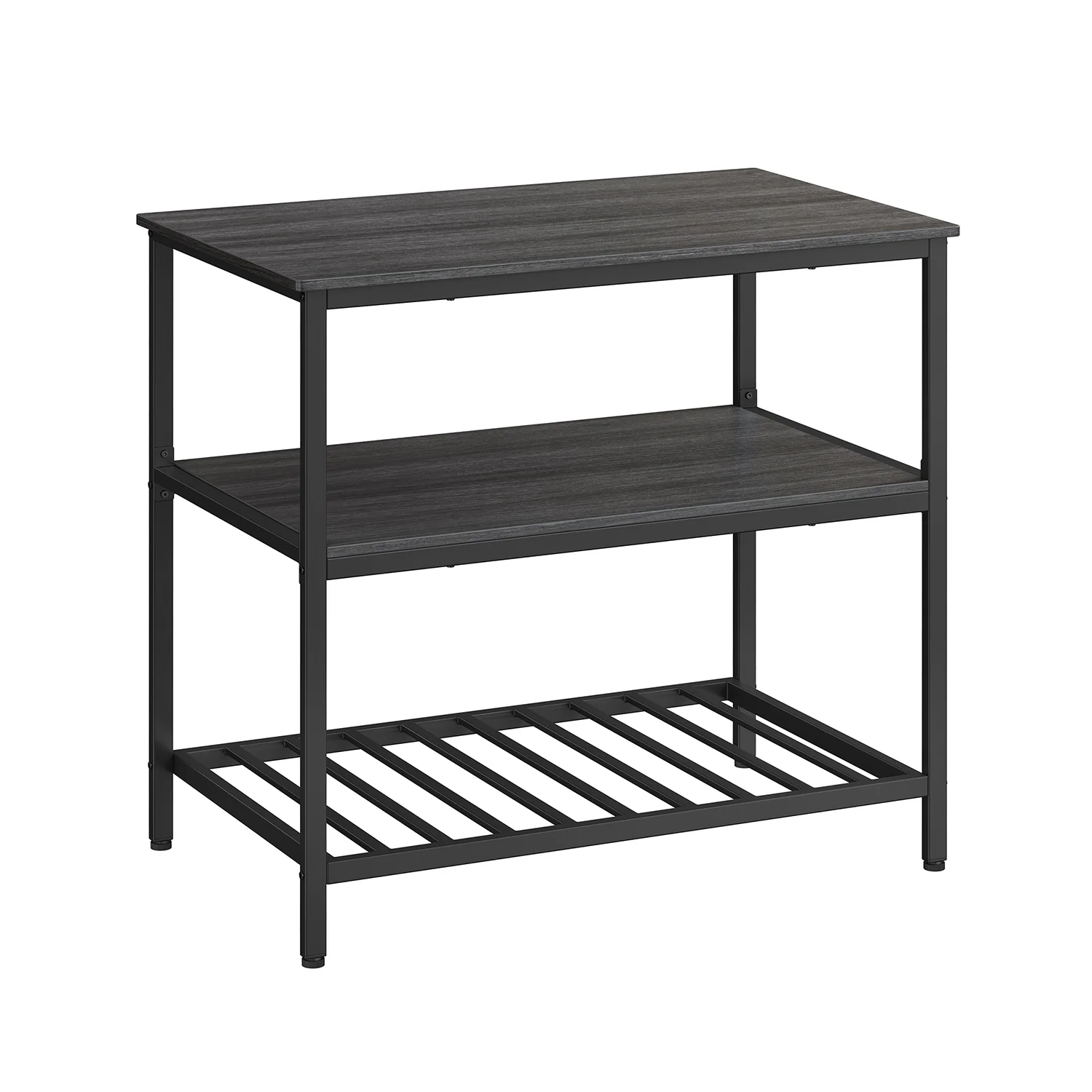 Industrial Kitchen Island with 3 Shelves - Image 4