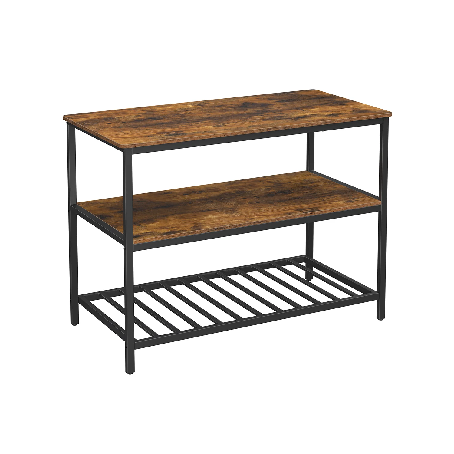 Industrial Kitchen Island with 3 Shelves - Image 5